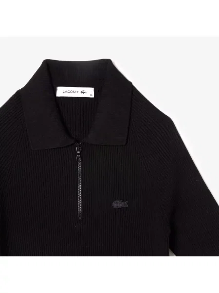 Lacoste Sukienka Polo Dzianinowa Lacoste czarna