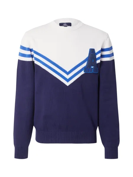 La Martina Pulover bleumarin / albastru regal alb