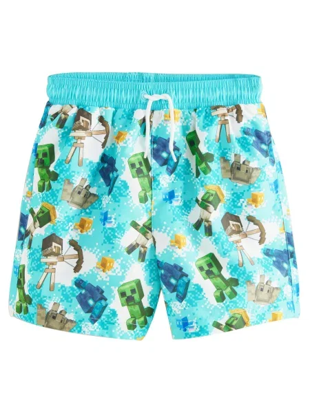 Next Șorturi de baie azur / verde / kaki alb