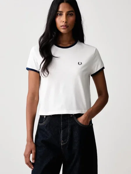 Fred Perry majica za žene od pamuka bijela