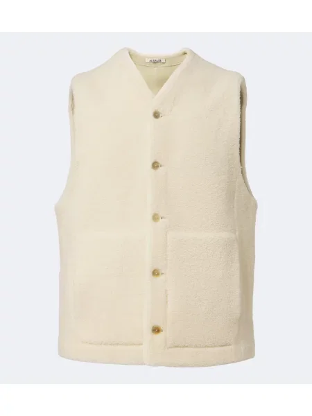 Reversibil vestă Auralee din piele de oaie bej