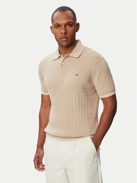 TOMMY HILFIGER Pulover sivkasto bež