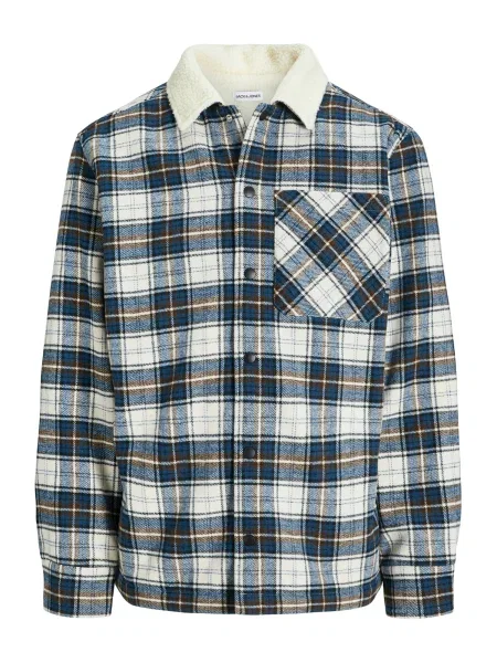 JACK & JONES Prehodna jakna JJZAC mornarska / temno modra / rjava / off-bela bela