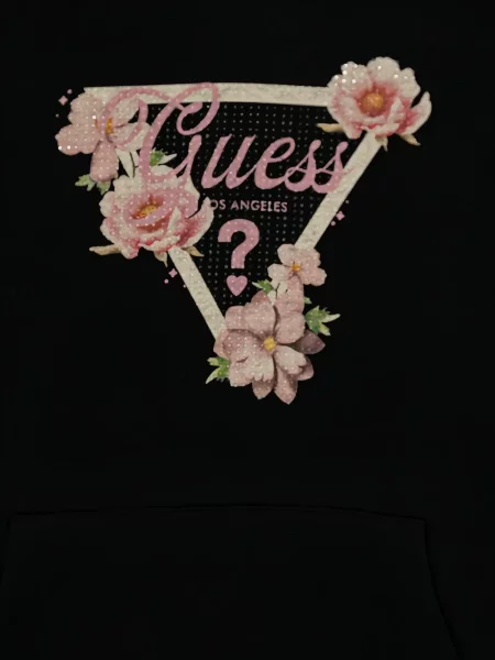 Bluza z kapturem dziecięca Guess czarna