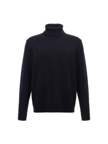 Sweter z golfem Zanone do golfa niebieski
