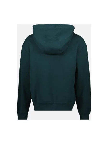 Haftowana bluza z kapturem Saint Laurent z kapturem zielona