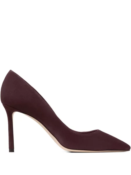 Pantofi cu toc Jimmy Choo din piele de căprioară roșu
