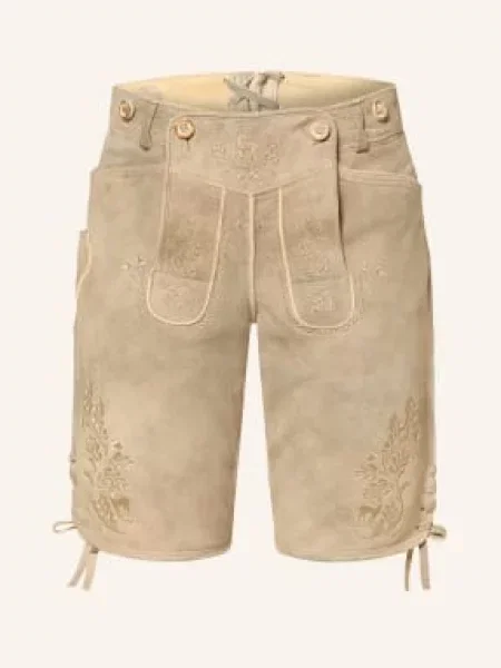 Ostarrichi Klasické Kožené Kalhoty Franz režná