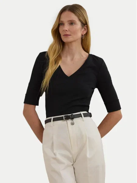 Тениска Lauren Ralph Lauren дамска черно