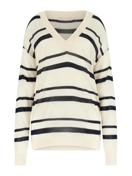 GUESS Širok pulover SUMMER kremna črna