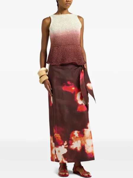 Fustă Liviana Conti cu model floral cu imagine plic roșu