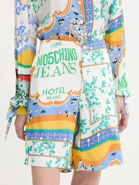 Moschino Jeans pantaloni scurti femei modelator high waist alb