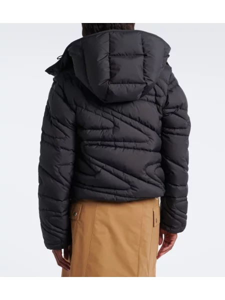 Geacă cu puf Moncler cu glugă negru