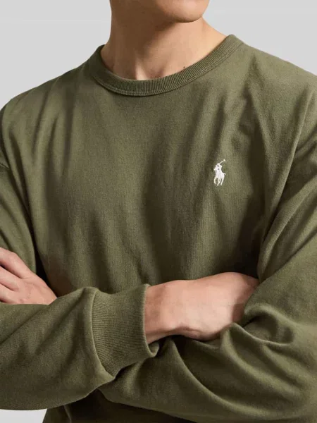 Bluzka z długim rękawem o kroju relaxed fit z czystej bawełny Polo Ralph Lauren oliwkowa