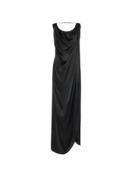 Rochie maxi Maison Margiela din satin drapată negru