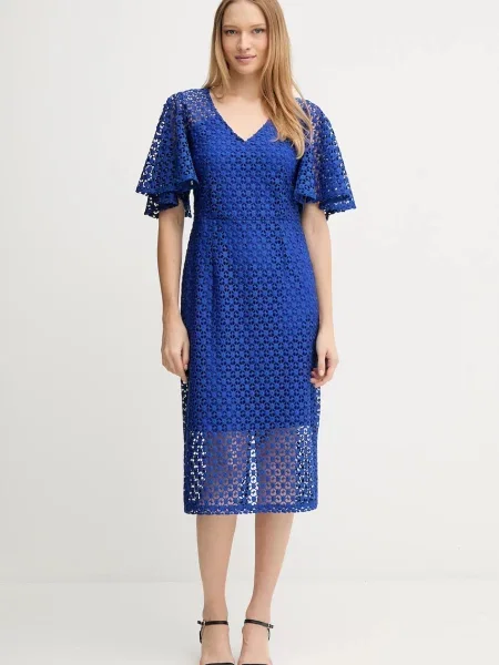 Joseph Ribkoff rochie midi drept albastru