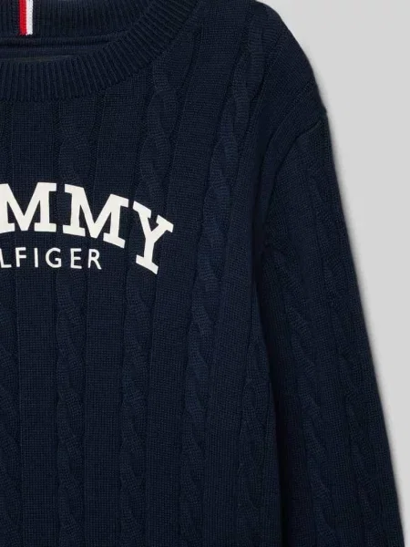 Regular Fit sweter z czystej bawełny Tommy Hilfiger Teens granatowy