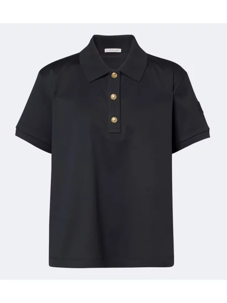 Tricou polo Moncler din jerseu negru
