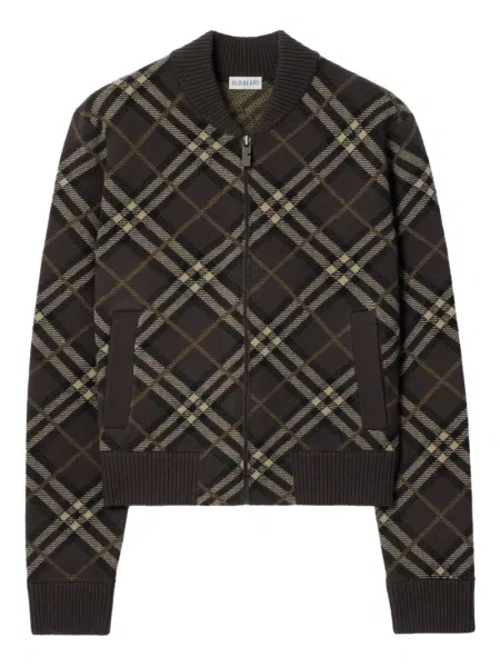 Kurtka bomber Burberry w kratkę brązowy