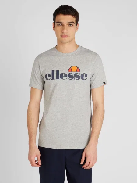 ELLESSE Tričko Prado námornícka modrá / sivá melírovaná / oranžová čierna