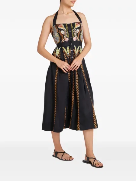 Rochie midi Temperley London cu gât halter negru