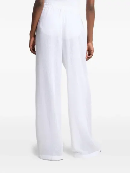 Плисирани панталон Michael Kors Collection с волани на райета кафяво