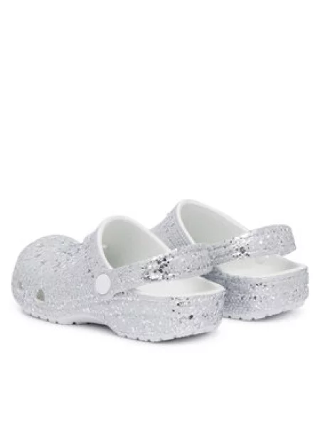 Šľapky Crocs Classic Dazzle Glitter Clog K Strieborná