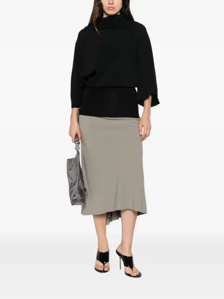 Top Rick Owens asimetric drapat negru