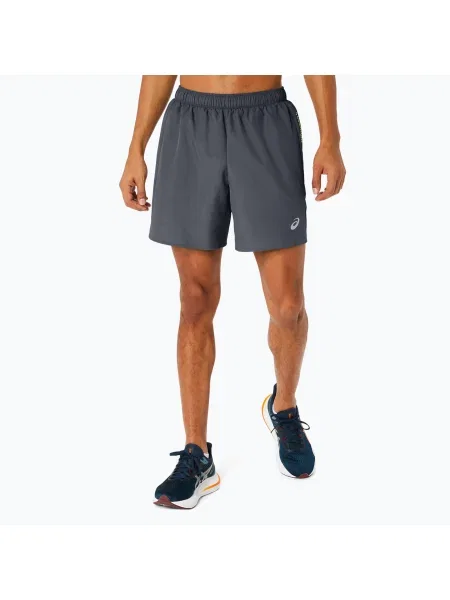Pantaloni scurți de alergare pentru bărbați ASICS Icon performance carrier grey / safety yellow gri