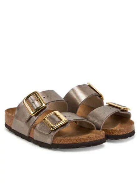 Pantofle Birkenstock s přezkou zlaté