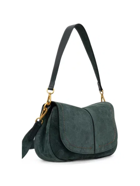 Geantă Gianni Chiarini din piele de căprioară verde