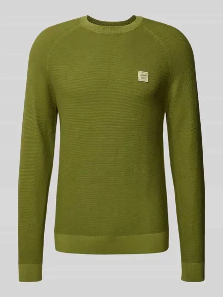 Sweter z dzianiny z prążkowanymi wykończeniami S.oliver Red Label