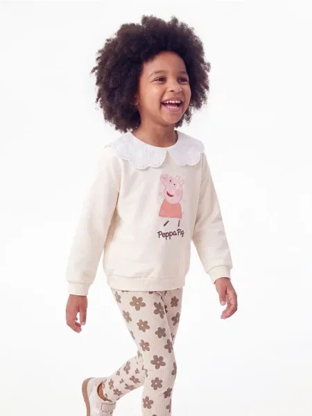Reserved Mikina s golierikom Peppa Pig krémová