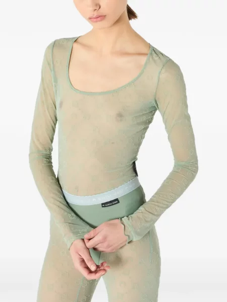 Мрежеста тениска Marine Serre зелено