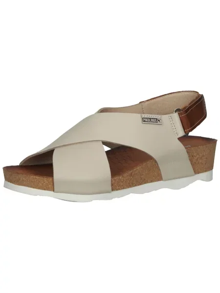 PIKOLINOS Sandály Mahon starobéžová / tmavě hnědá černá