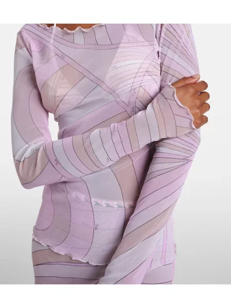 Top Pucci din tul roz