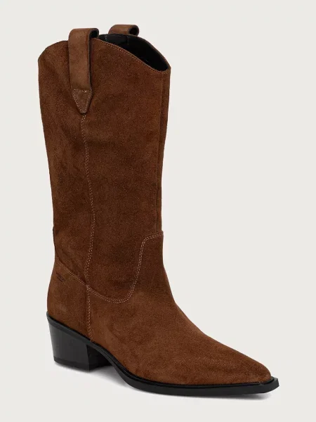 Vagabond Shoemakers cizme cowboy pentru femei din piele întoarsă KELSEY maro