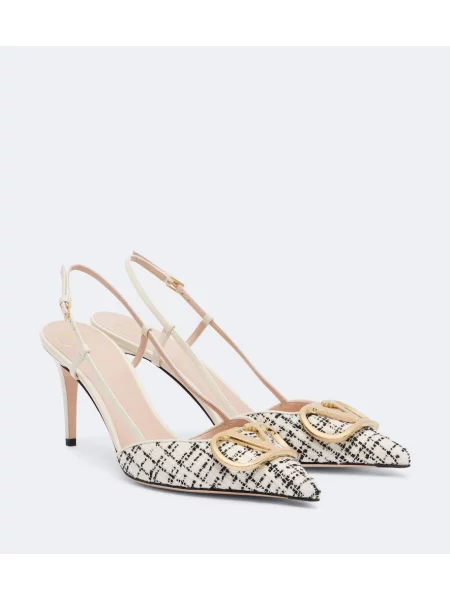 Pantofi cu toc Valentino Garavani slingback alb
