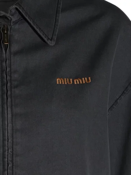 Geacă Miu Miu cu broderie gri