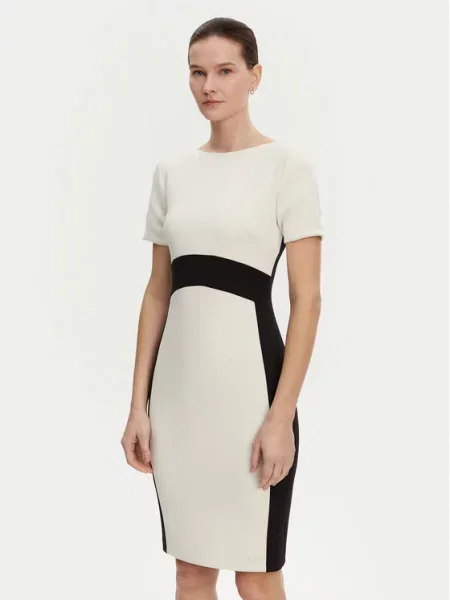 Calvin Klein sukienka mini dopasowana beżowy