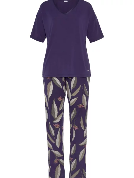 LASCANA Pijama / oliv / mov închis / roz pal bej