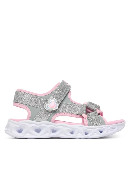 Basutės Skechers S-Lights: Heart Lights Sandal Sugar Sparks Sidabrinė