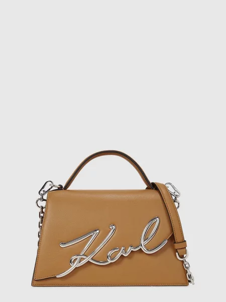 Karl Lagerfeld geantă crossbody pentru femei din piele K/SIGNATURE maro