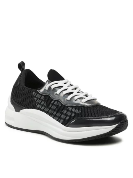 Emporio Armani Buty Kobieta 36 EU Casualowe Buty Sportowe z Podeszwą z Gumy czarny