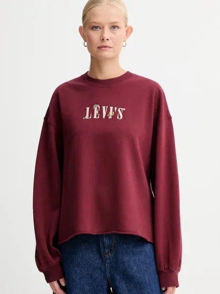 Levi's bluza z aplikacją bordowy