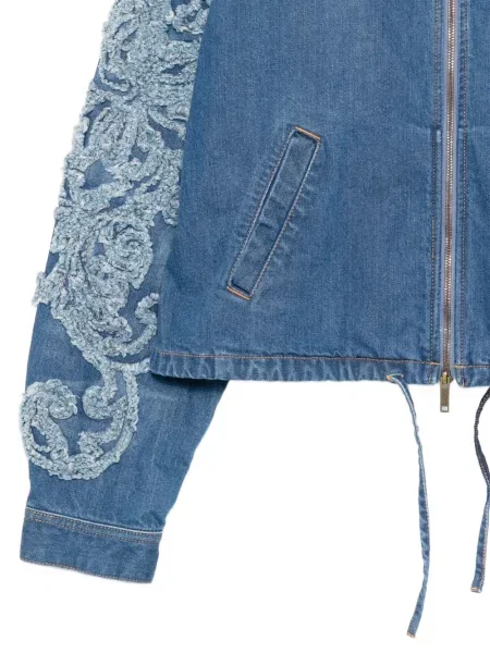 Geacă de blugi Taakk cu broderie albastru