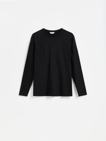 Reserved Tricou cu mânecă lungă din negru