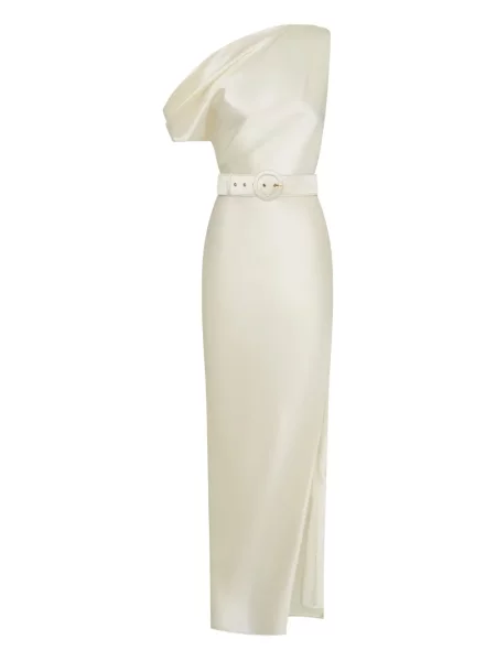 Sukienka midi Nicholas do kolan na jednym ramieniu garniturowa