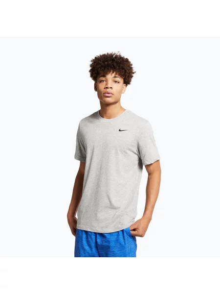 Tricou pentru bărbați Nike Dri-Fit dark grey heather/black negru