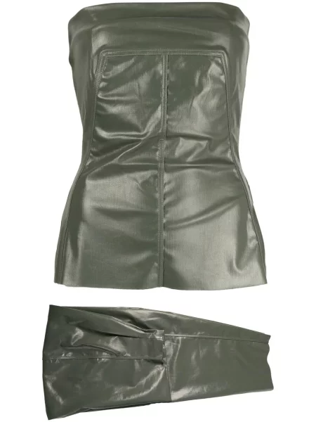 Maksi spódnica maxi Rick Owens z wysoką talią zielona